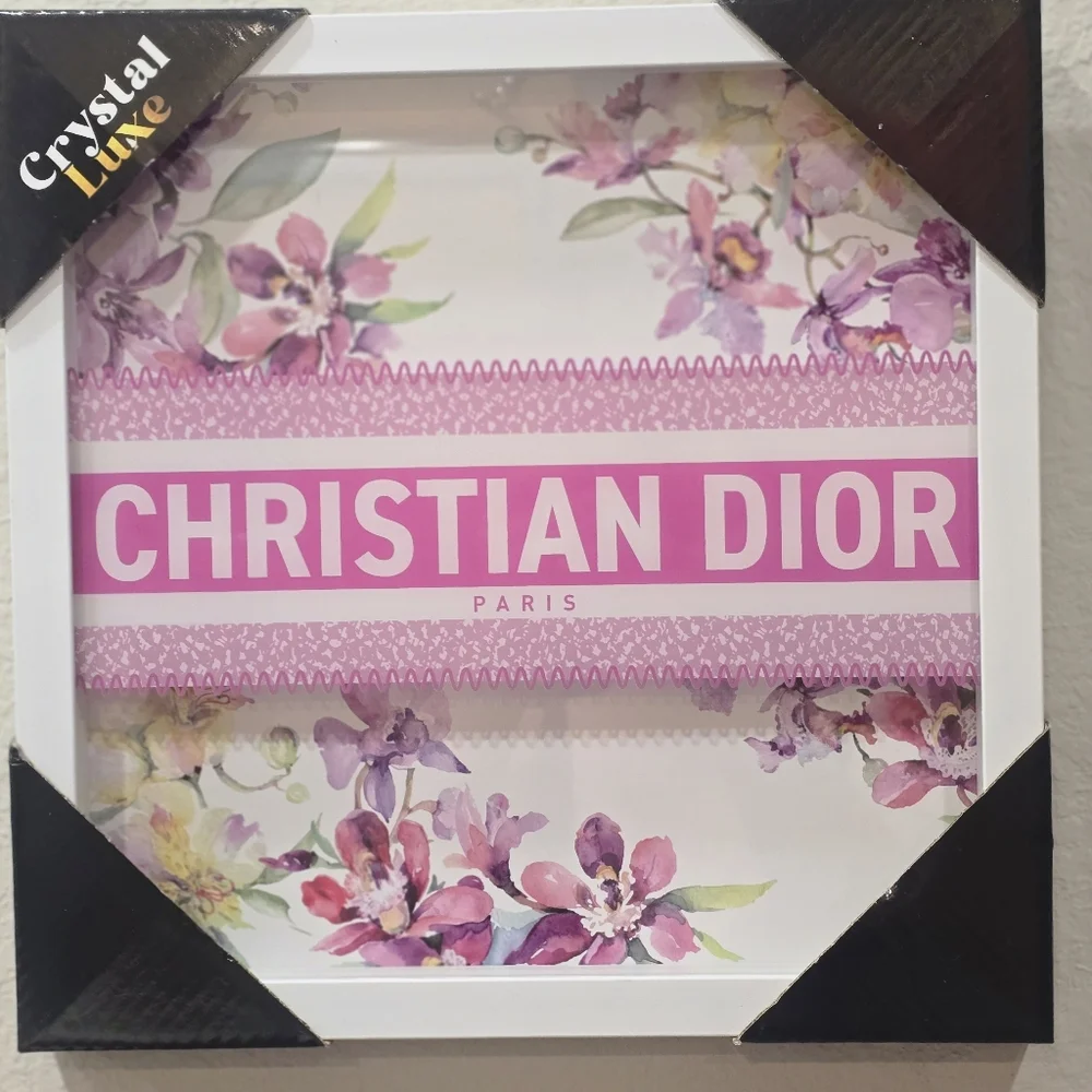 Crystal Luxe Christian Dior Paris Floral Framed Wall Decor - Picture 3 of 6